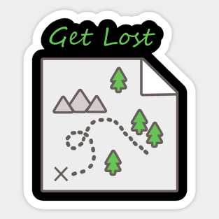 Get Lost Map Hiking Outdoors Adventure Nature Trekking Camp Sticker